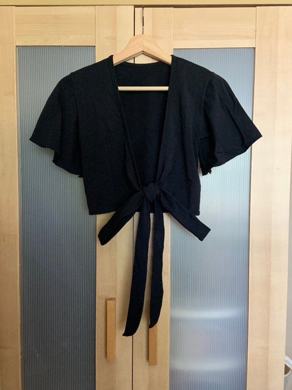 Ballet Beautiful Jersey Flutter Sleeve Wrap Top